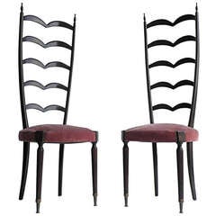Pair of Italian Chiavari High Back Chairs