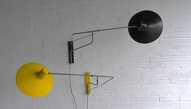 Metal Italian Swing Arm Wall Lamps 1960's