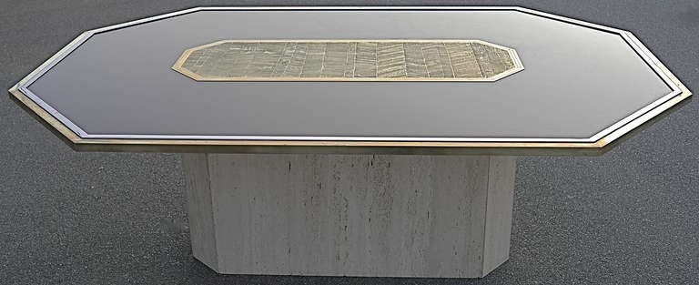 Exceptional etched brass Art Table By Roger Van Hevel 3