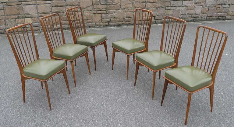 Paolo Buffa Dining Chairs, Italy, 1950s In Excellent Condition In Den Haag, NL