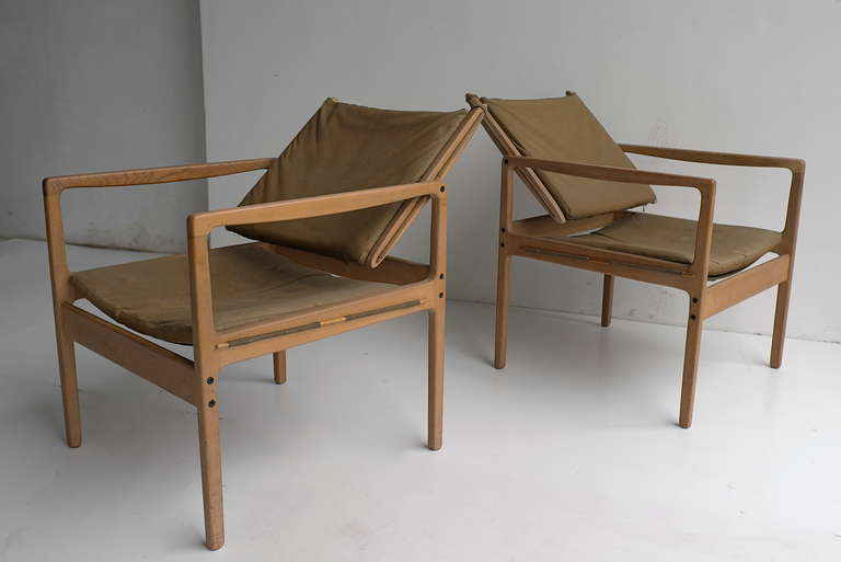 Ole Wanscher Armchairs by Poul Jeppesen, Denmark, 1960s In Good Condition In Den Haag, NL