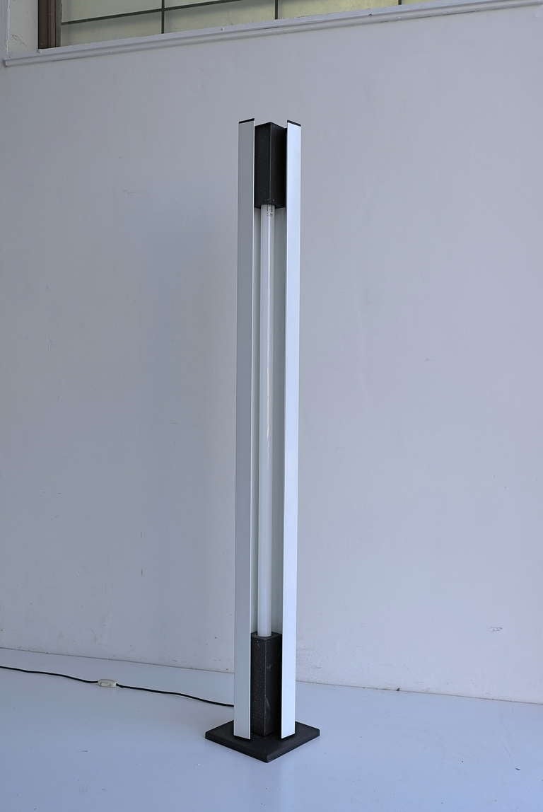 Metal White Ettore Sottsass Moonlight Floor Lamp no. 14104, Italy 1970's For Sale