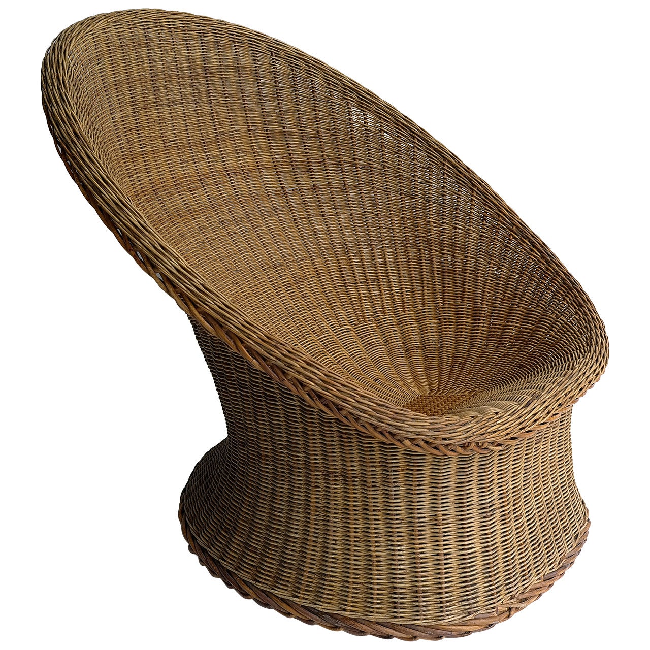 Rare Wicker Armchair by Wim Den Boon, Holland, 1952