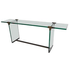 Retro Peter Ghyczy Glass Console Table