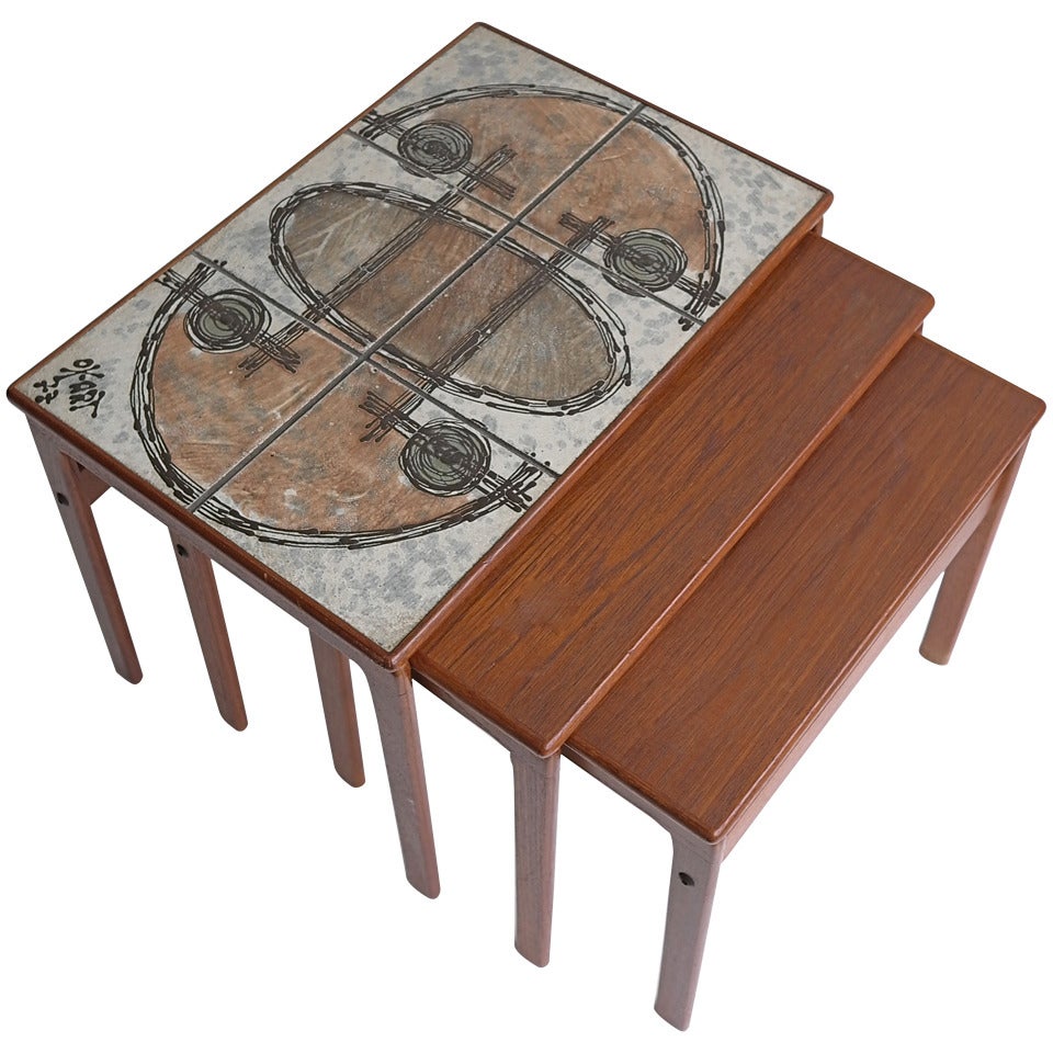 Danish Teak Art Nesting Tables by Ox-Art