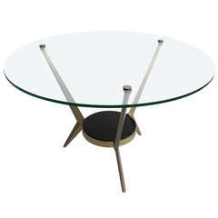 Elegant Angelo Ostuni brass and glass Coffee Table