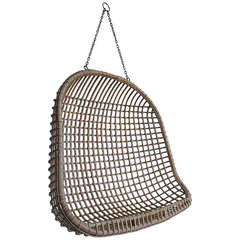 Retro Rare Two-Seat Rattan Hanging Egg Chair