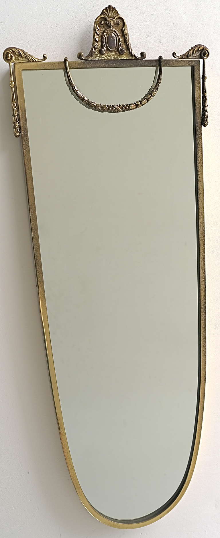 Neo classical brass wall mirror