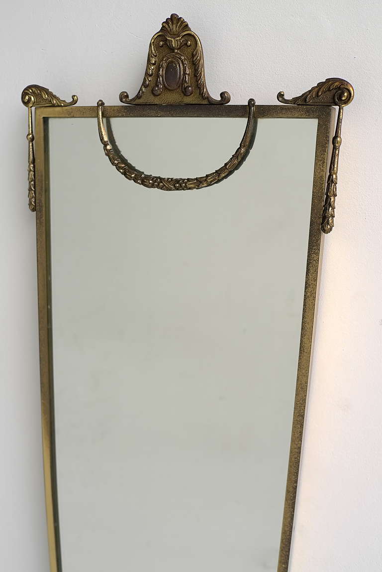 Neoclassical Brass Wall Mirror 2