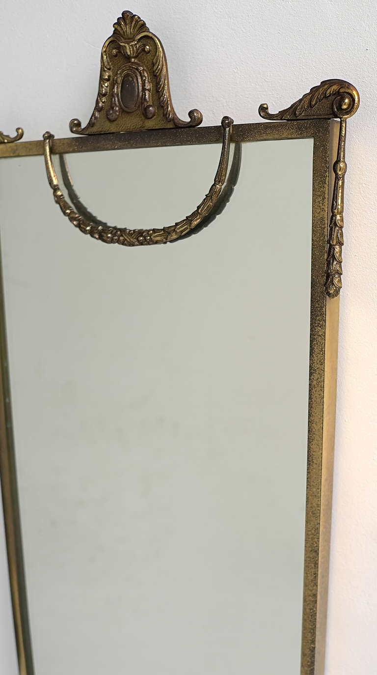 Neoclassical Brass Wall Mirror 1