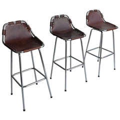 Charlotte Perriand Leather Bar Stools