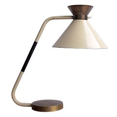 French Metal and Brass Desk Lamp