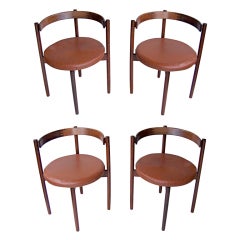 Hugo Frandsen danish rosewood and leather chairs