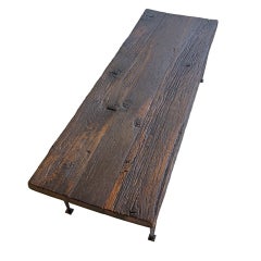 Wrought iron live edge Rosewood coffee table