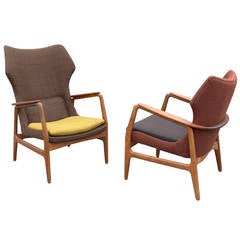 Pair of Multi-Colored Aksel Bender Madsen Bovenkamp Lounge Chairs