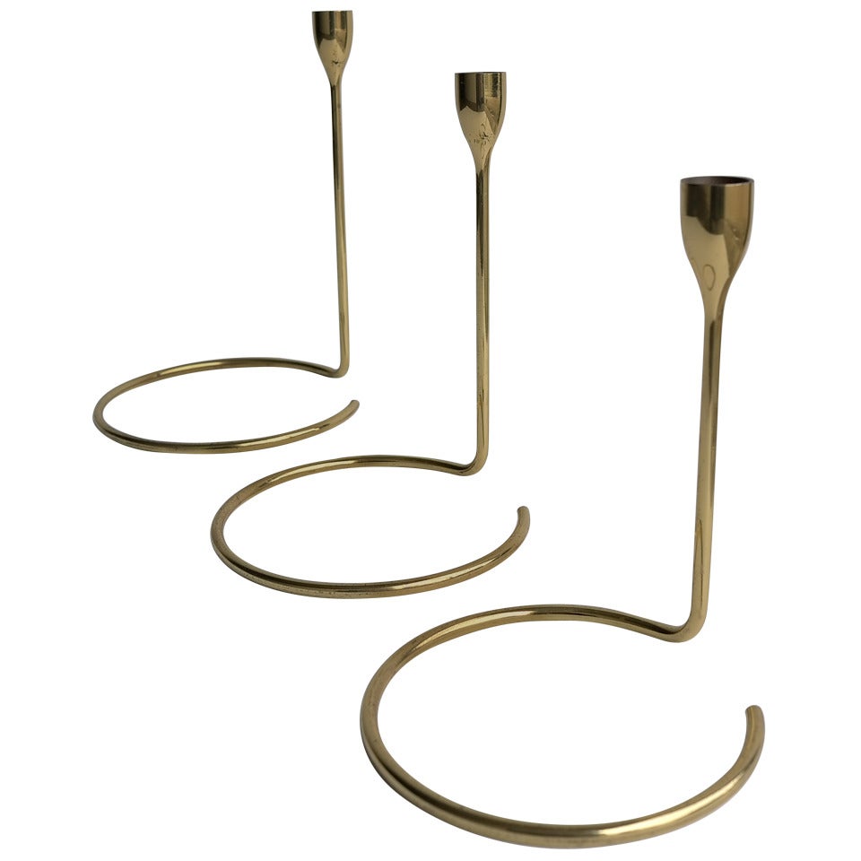 Danish Solid Brass Candleholders