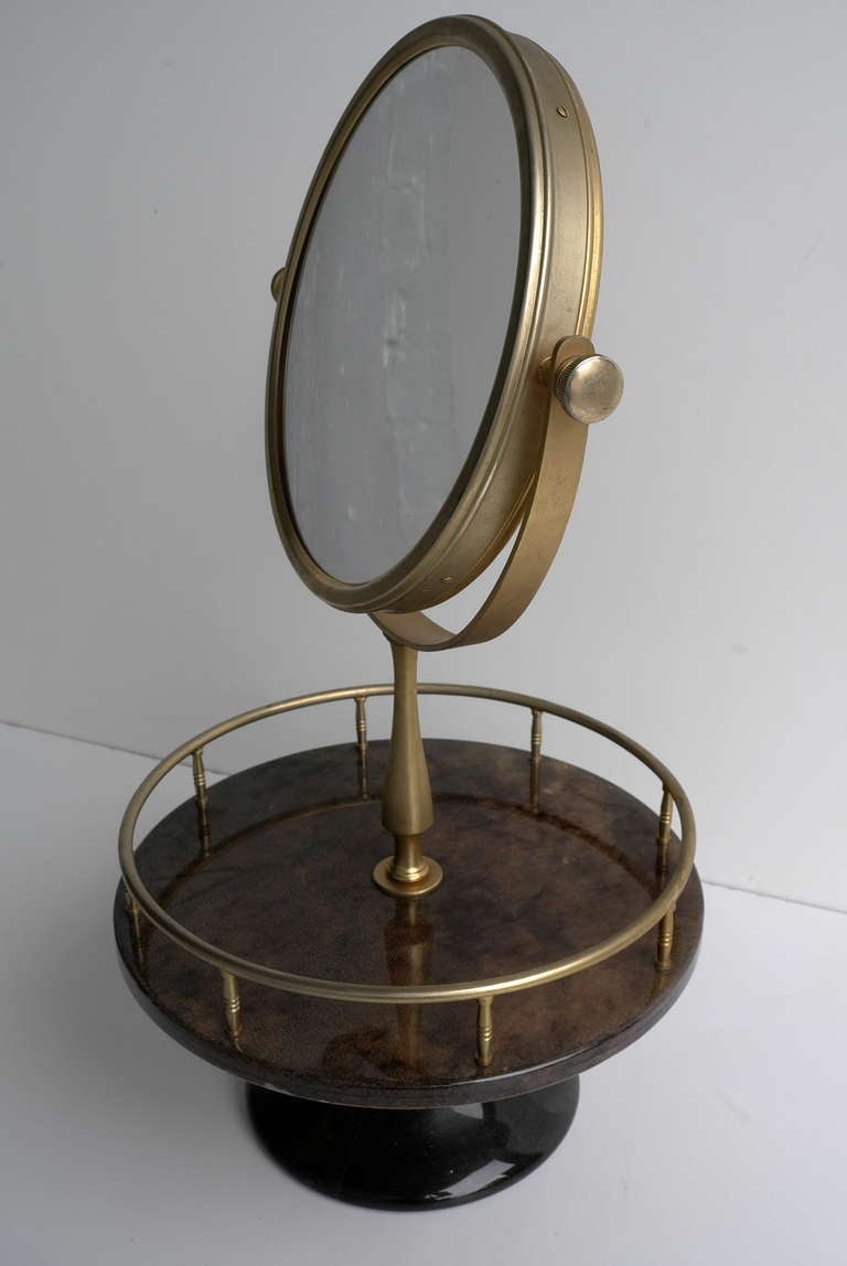 Rare Aldo Tura Goatskin parchment Vanity mirror 4