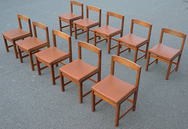 Ten Swedish Well-Crafted Dark Teak Dining Chairs In Excellent Condition In Den Haag, NL