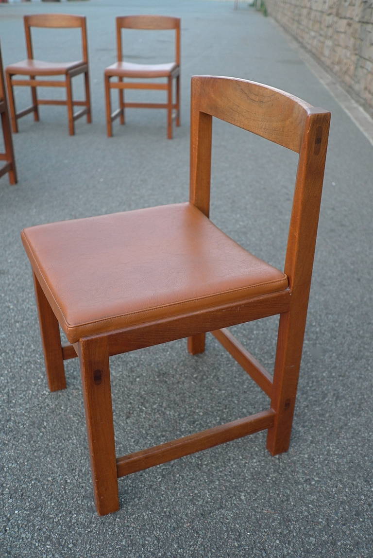 Mid-20th Century Ten Swedish Well-Crafted Dark Teak Dining Chairs