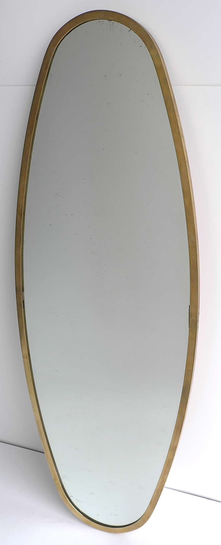 Large Mirror With Brass Rim 1950's In Good Condition In Den Haag, NL
