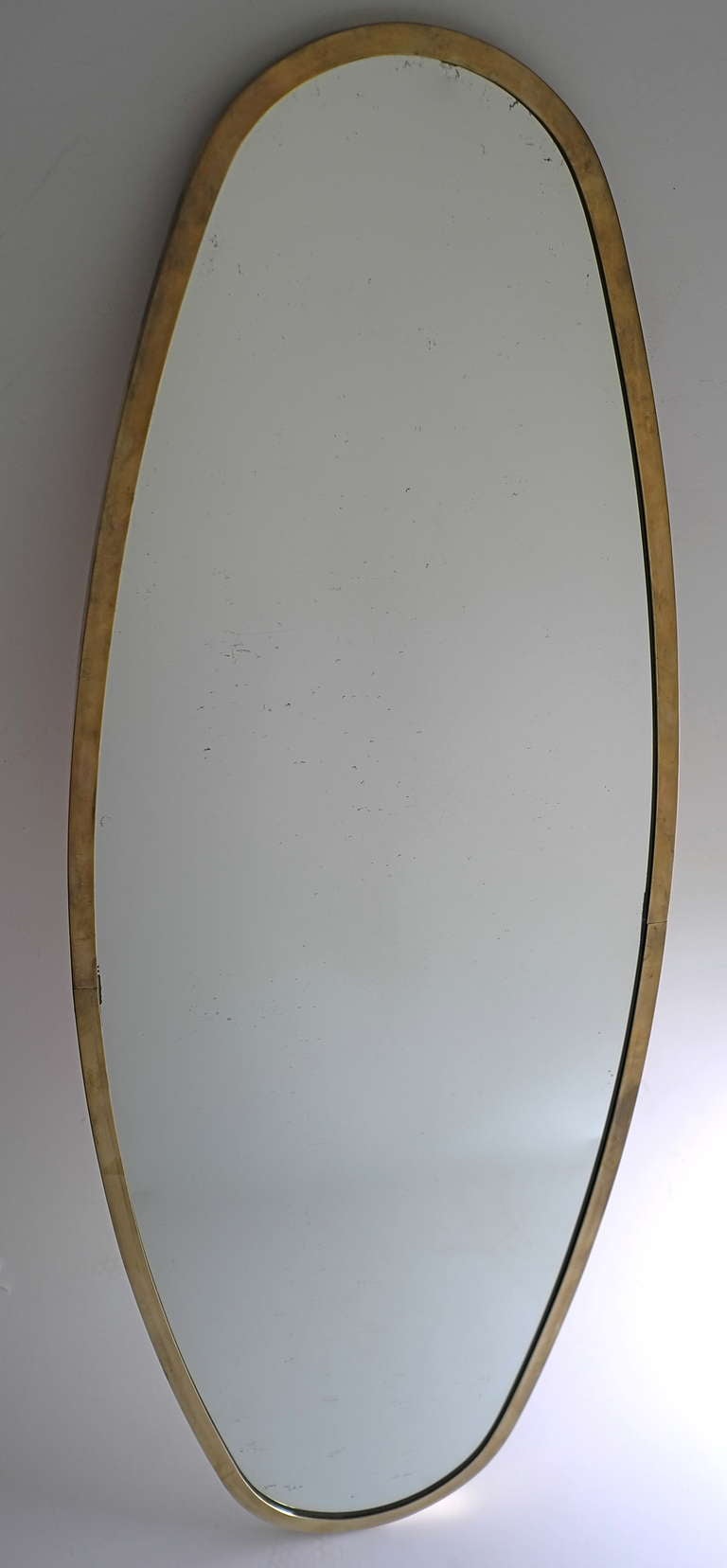 Mid-20th Century Large Mirror With Brass Rim 1950's