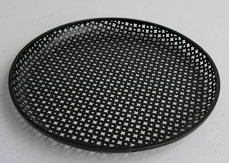 Mathieu Mategot black metal tray.