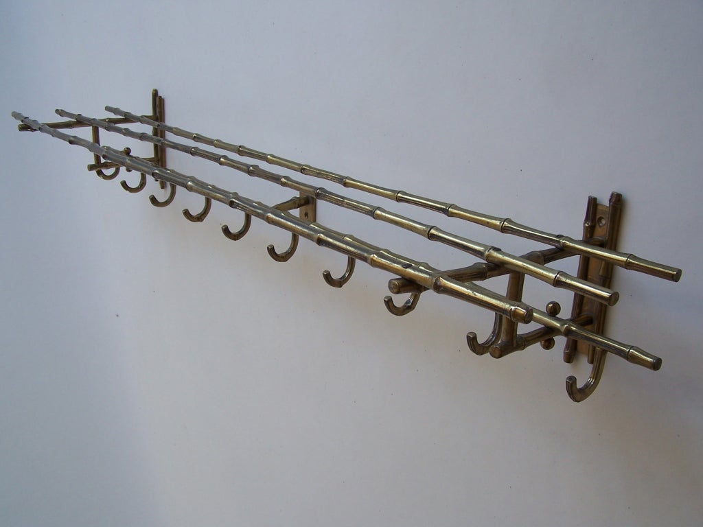Maison Bagues Brass Bamboo Coat Rack 1940's