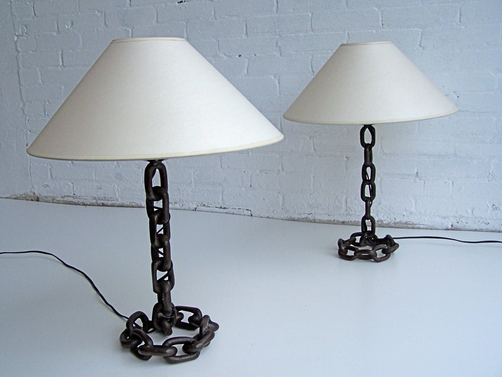 Pair of Franz West Style Chain Table Lamps In Good Condition In Den Haag, NL