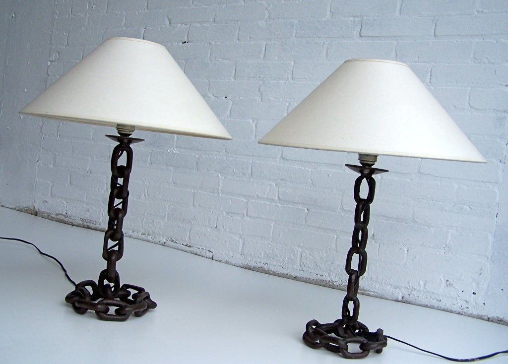 Pair of Franz West Style Chain Table Lamps 2