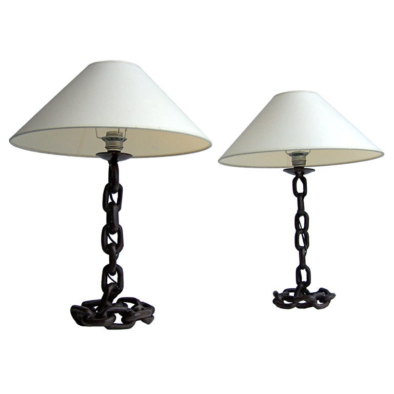 Pair of Franz West Style Chain Table Lamps
