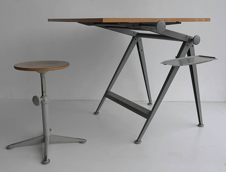 Wood Friso Kramer Industrial Work Table by Ahrend De Cirkel, 1960s