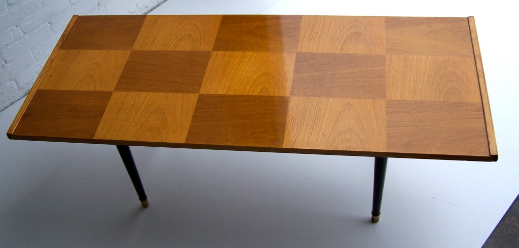 Italian wooden coffee table checker pattern