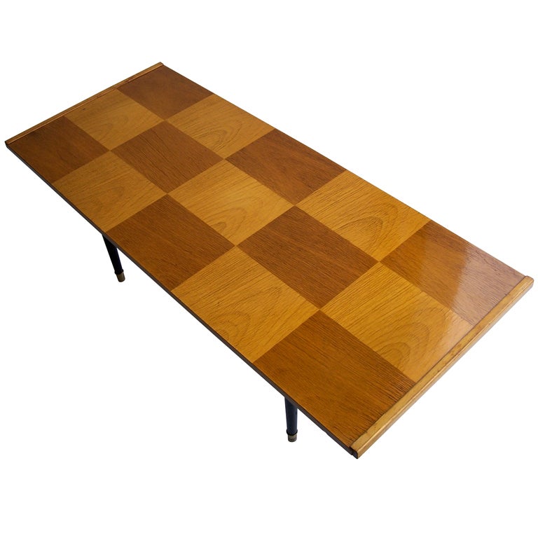 Italian wooden coffee table checker pattern at 1stDibs