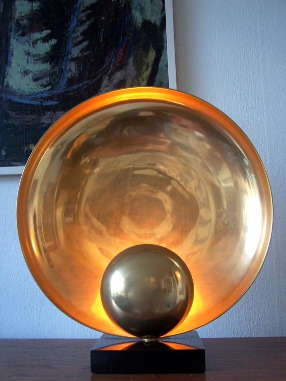 Large Sculptural Copper Table Lamp 1960's 2