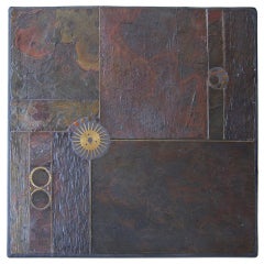 Sculptural slate and brass coffee table by Paul Kingma Sculptural slate and brass coffee table by Paul Kingma