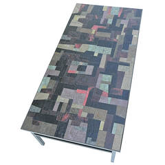 Pia Manu Multi-Colored Glass Art coffee Table 2