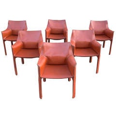 Mario Bellini Cab chairs, Set of Six for Cassina