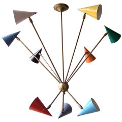 Rare large Stilnovo chandelier Italy 1950
s