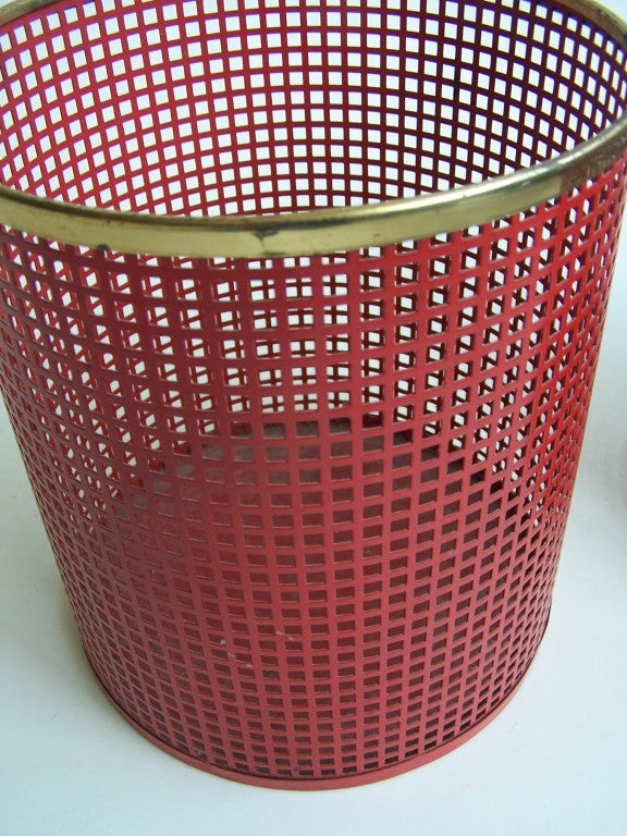 Mathieu Mategot Style Metal Wastepaper Baskets 1950's 3