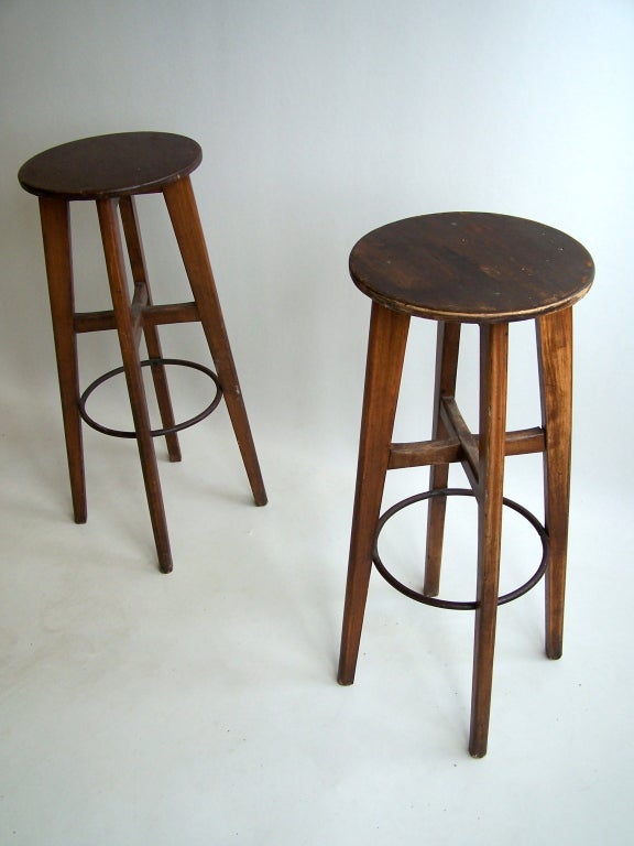 French 1950's bar stools in the style of Pierre Jeanneret 3