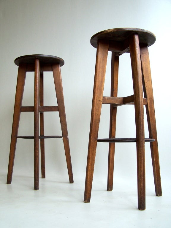 Mid-20th Century French 1950's bar stools in the style of Pierre Jeanneret
