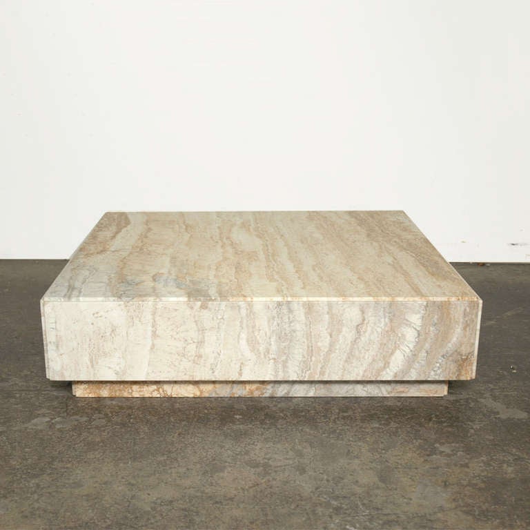 American Travertine Cocktail Table by Milo Baughman