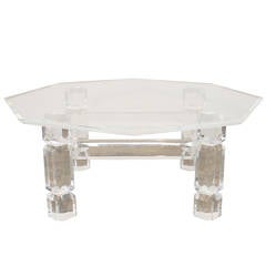 Octagonal Lucite Coffee Table