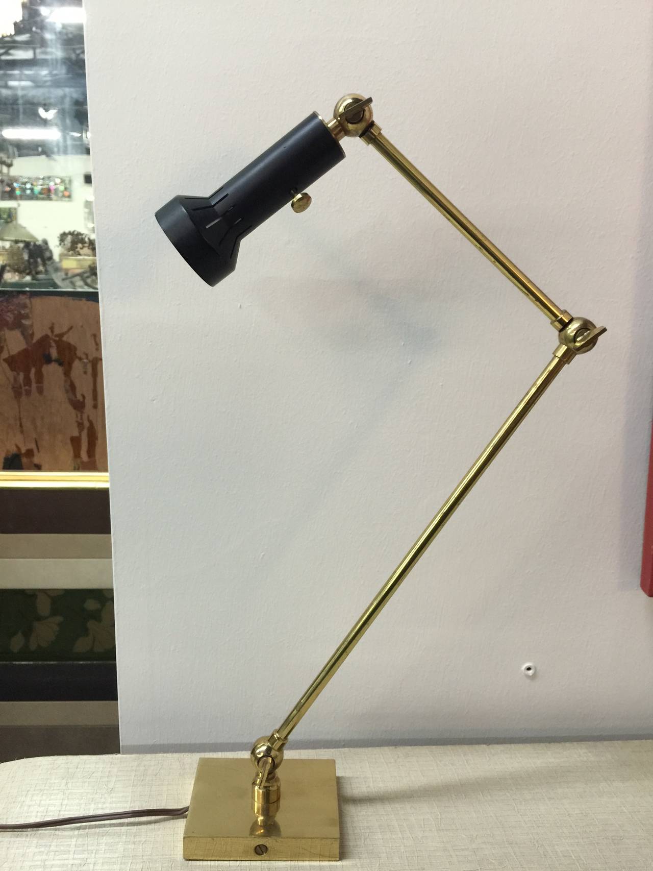 Brass Single Arredoluce Lamp by Angelo Lelli
