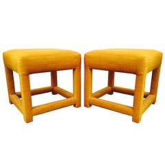Pair Parson Stools in the Style of Milo Baughman