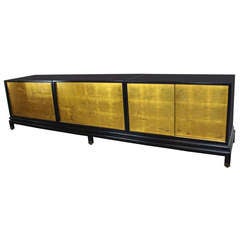 Asian Themed Gilt and Lacquer Credenza by Renzo Rutili