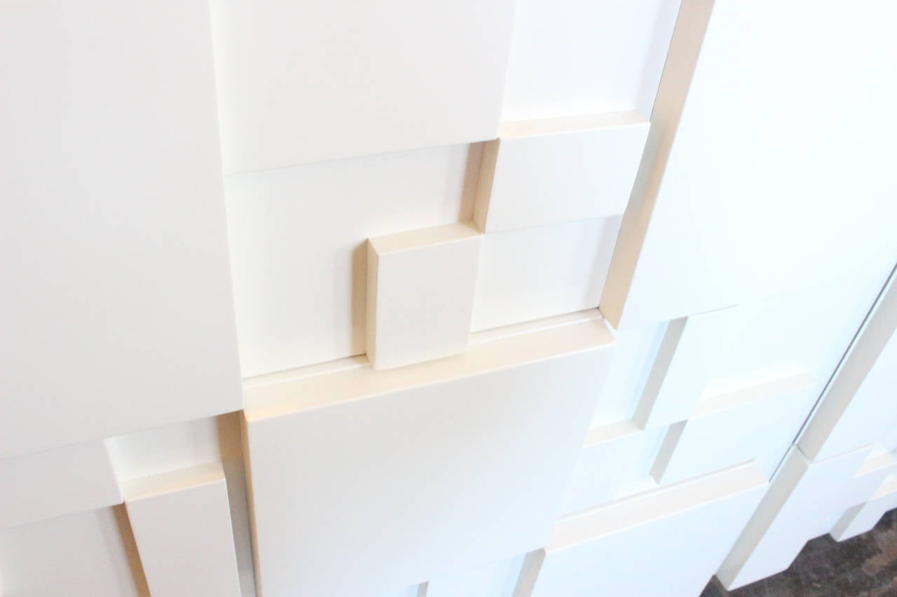 White Lacquer Brutalist Dresser by Lane 1