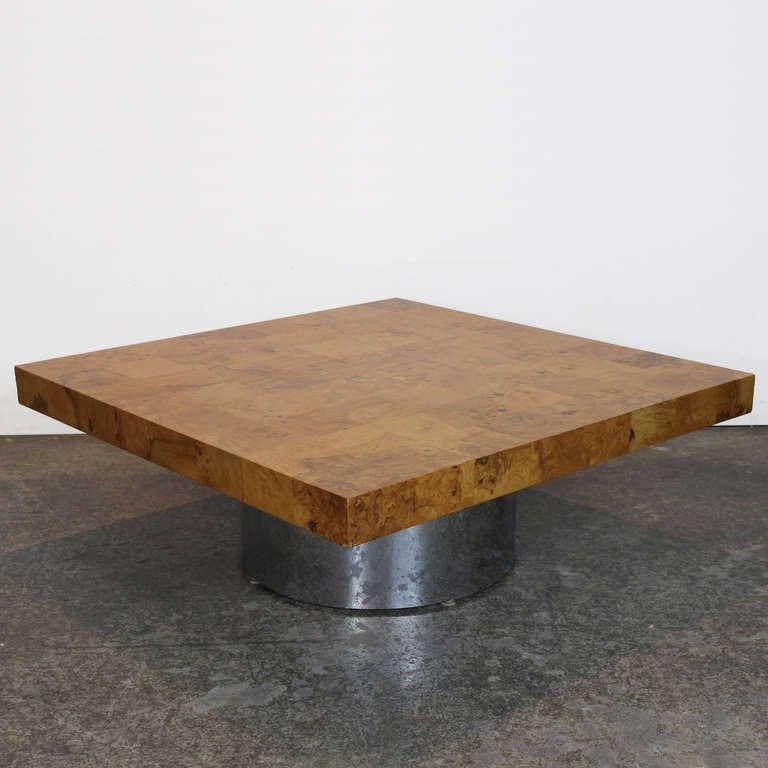 Milo Baughman Burl Wood Coffee Table for Thayer Coggin 1