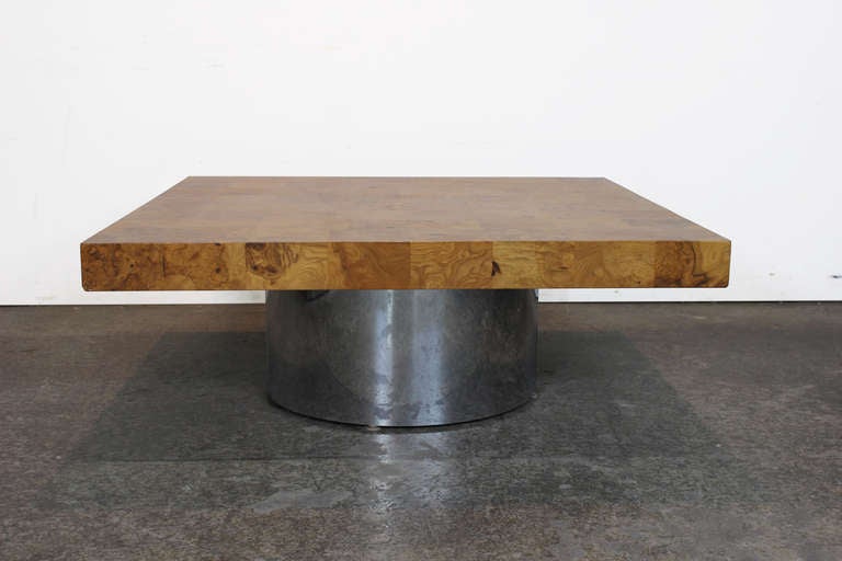 Milo Baughman Burl Wood Coffee Table for Thayer Coggin In Excellent Condition In Dallas, TX