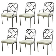 Set of Six Chrome Dining Chairs
